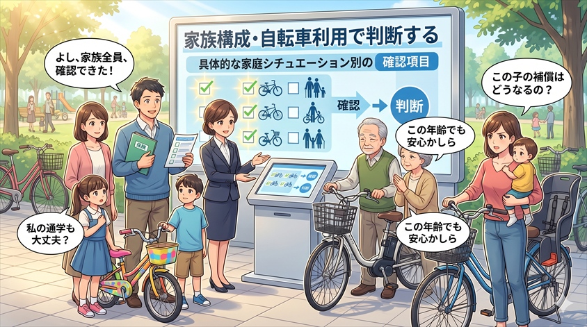 家族構成・自転車利用で判断する
