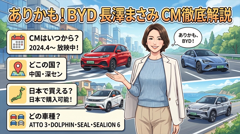 BYD 長澤まさみ CM完全解説|どこの国で日本でも買える?もついてのよくある質問(FAQ)