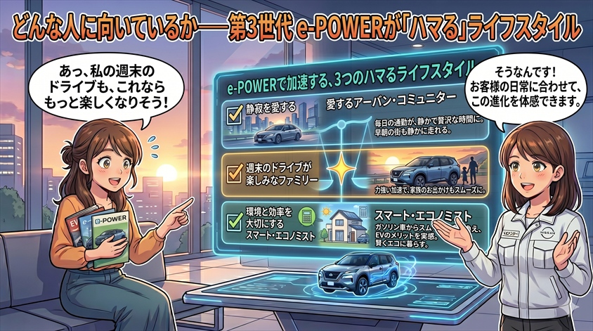 どんな人に向いているか──第3世代 e-POWERが「ハマる」ライフスタイル