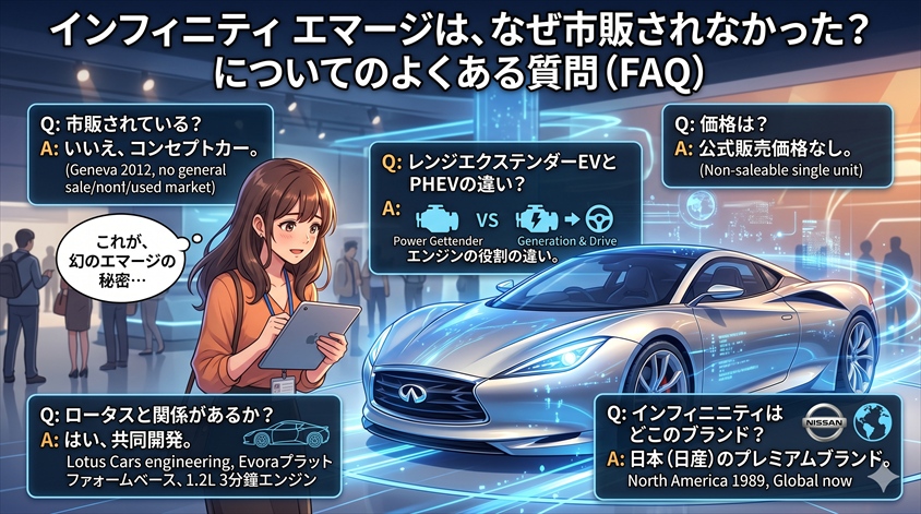 インフィニティ エマージは、なぜ市販されなかった？についてのよくある質問（FAQ）