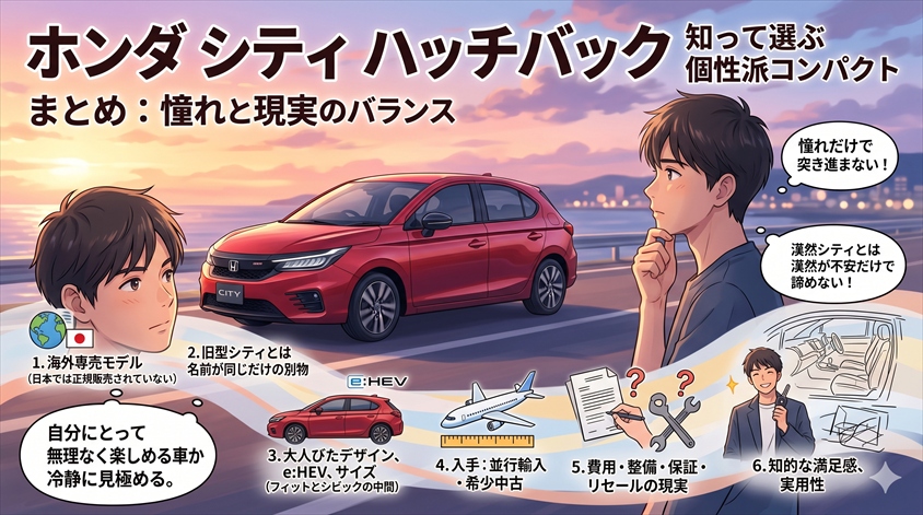 まとめ――ホンダ シティ ハッチバックは「知って選ぶ」個性派コンパクト