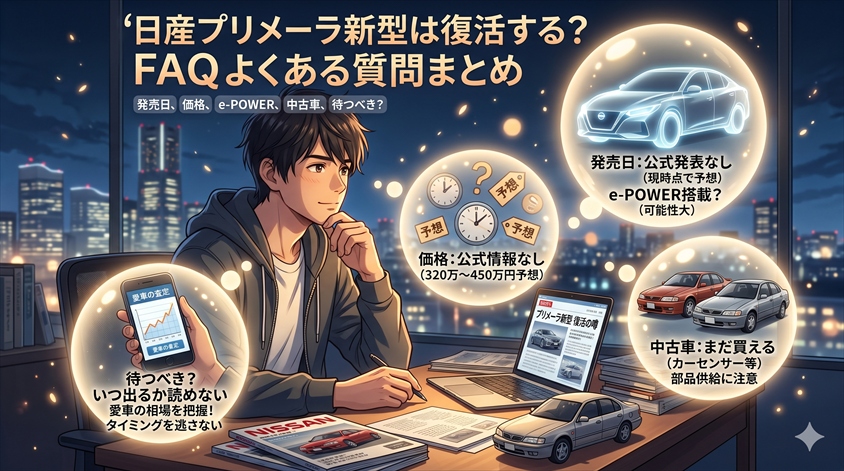 日産プリメーラ新型は復活する?についてのよくある質問(FAQ)