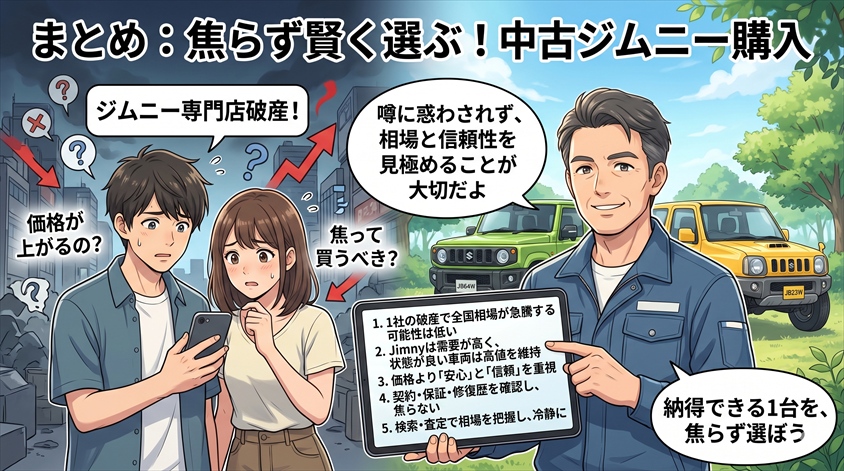 まとめ:焦らず、相場と販売店の信頼性を見て判断しよう