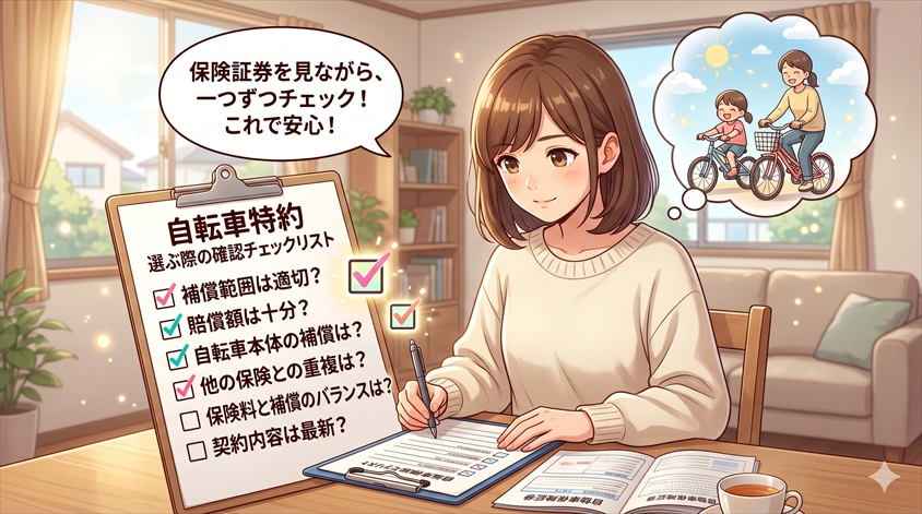 自転車特約を選ぶ際の確認チェックリスト