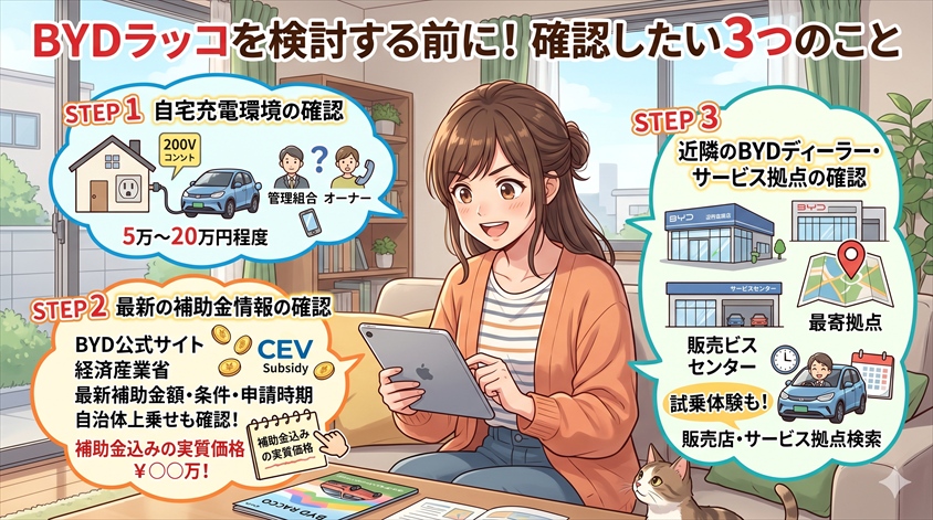 BYDラッコを検討する前に確認したい3つのこと