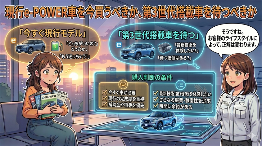 現行e-POWER車を今買うべきか、第3世代搭載車を待つべきか