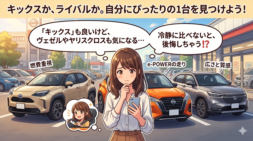 ライバル車と比べてキックスはどんな人向けか