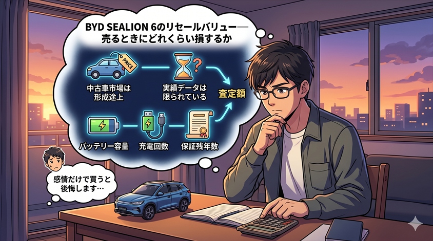 BYD SEALION 6のリセールバリュー——売るときにどれくらい損するか