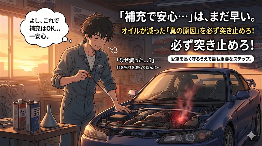 オイルが減った「原因」を必ず確認する