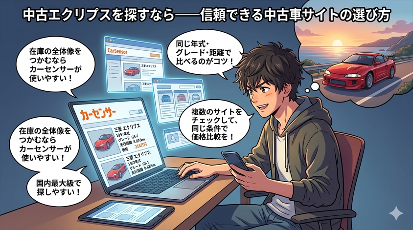 中古エクリプスを探すなら——信頼できる中古車サイトの選び方