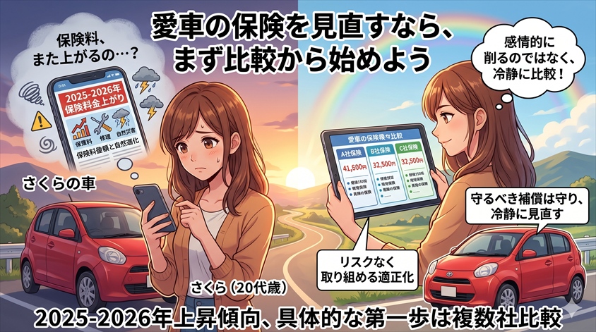 愛車の保険を見直すなら、まず比較から始めよう