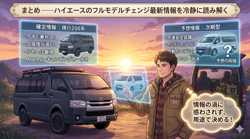 まとめ――ハイエースのフルモデルチェンジ最新情報を冷静に読み解く