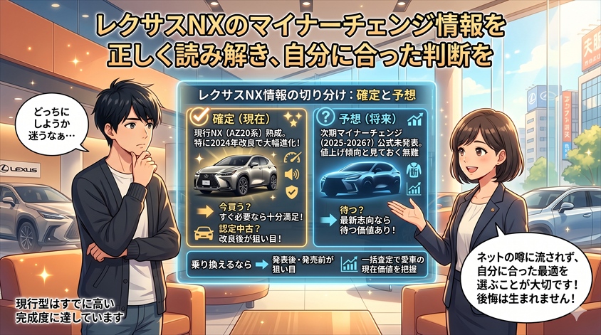 まとめ｜レクサスNXのマイナーチェンジ情報を正しく読み解き、自分に合った判断を