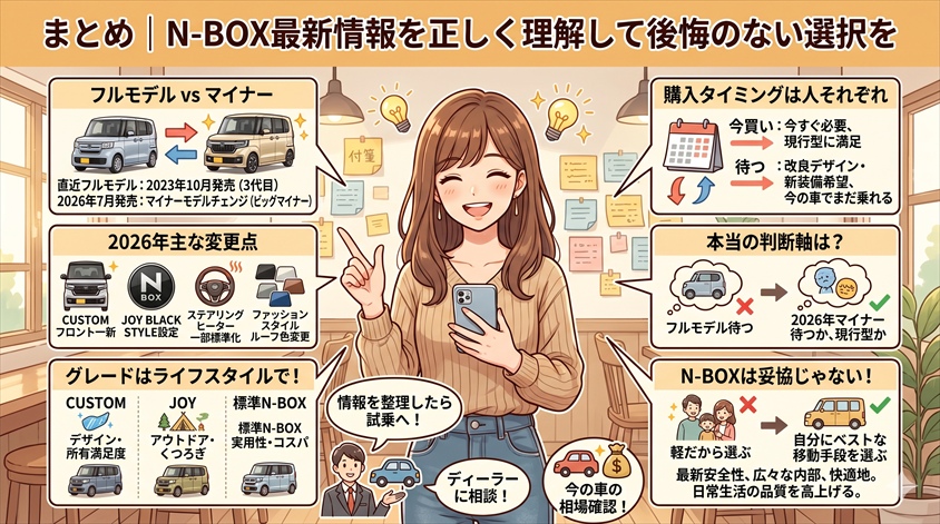 まとめ|N-BOXの最新情報を正しく理解して後悔のない選択を