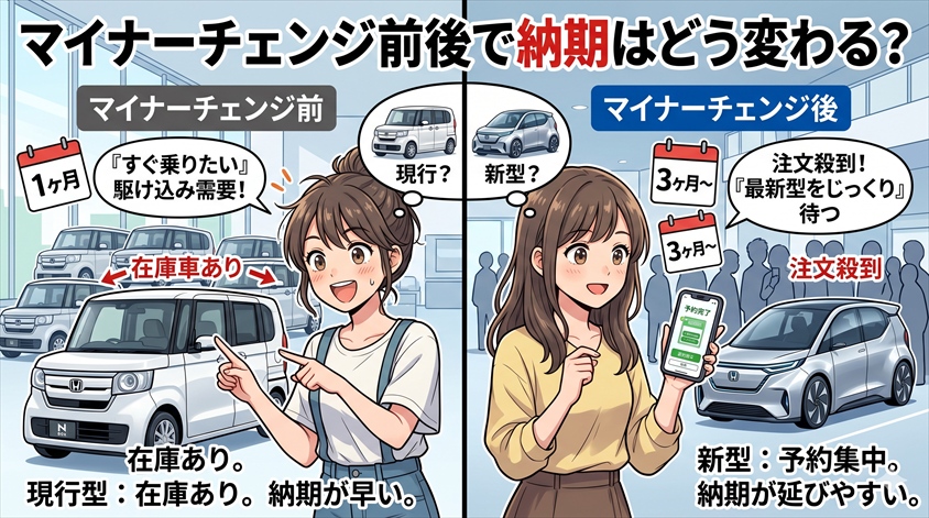 マイナーチェンジ前後で納期はどう変わる?