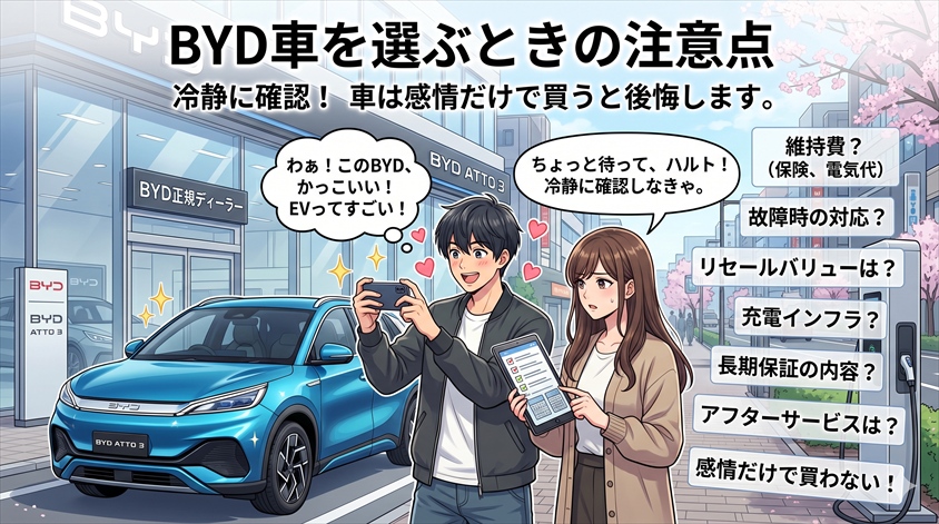 BYD車を選ぶときの注意点
