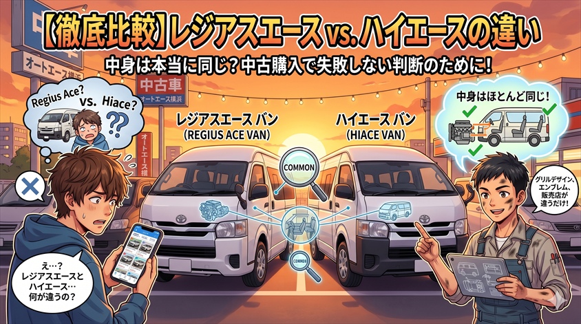 レジアスエース バンとハイエース バンの違いを徹底比較