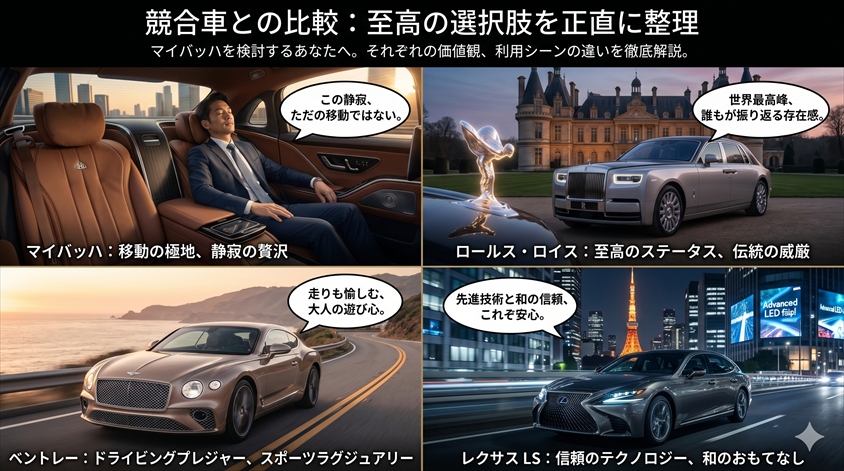 競合車との比較:ベントレー・ロールス・ロイス・レクサス LSとどう違うか