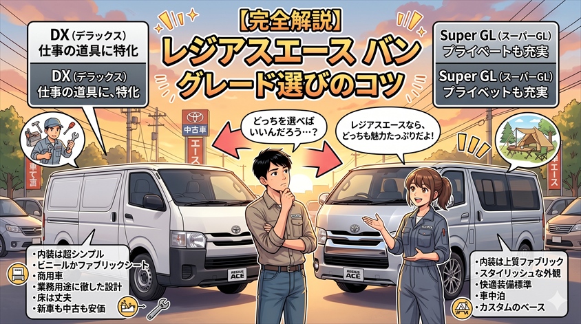 レジアスエース バンのグレード一覧と選び方