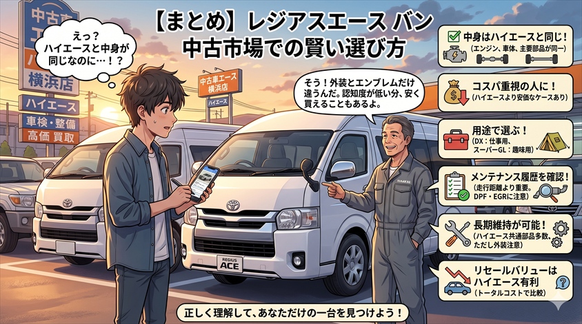 まとめ|レジアスエース バンを正しく理解して中古市場で賢く選ぼう