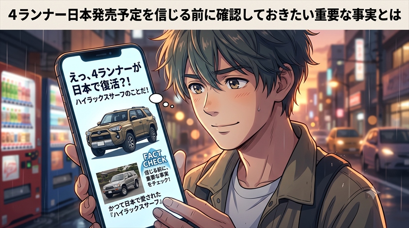 4ランナー日本発売予定を信じる前に確認しておきたい重要な事実とは