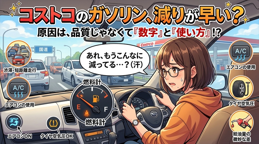 コストコのガソリンは減りが早い？原因を数字で見極める判断基準