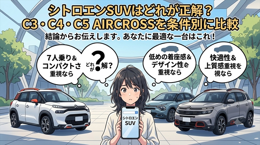 シトロエンSUVはどれが正解？C3・C4・C5 AIRCROSSを条件別に比較