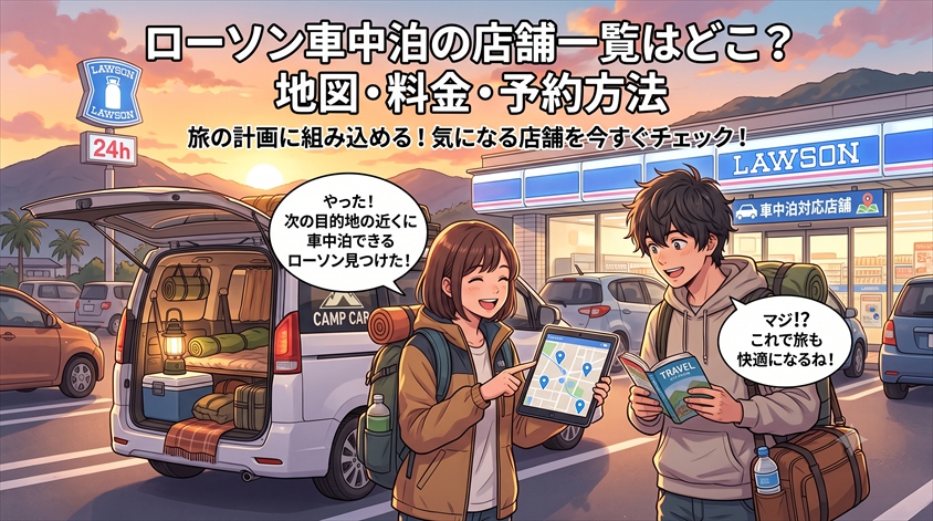 ローソン車中泊の店舗一覧はどこ？地図・料金・予約方法