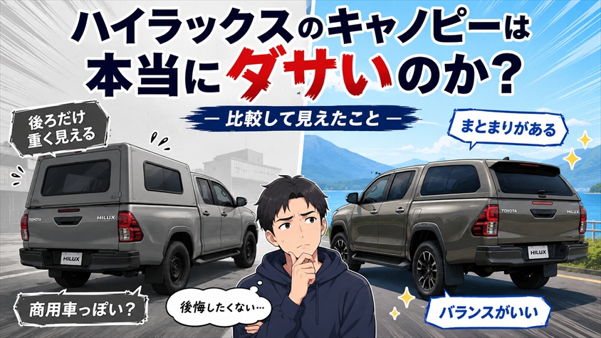 ハイラックスのキャノピーは本当にダサいのか、比較して見えたこと