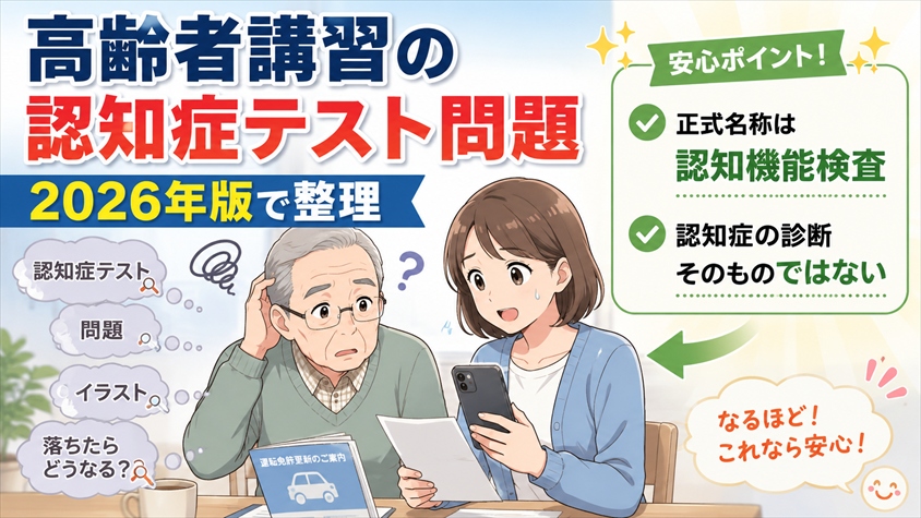 高齢者講習の認知症テスト問題を2026年版で整理