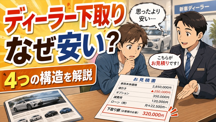 ディーラー下取りはなぜ安い?再販ルートなど4つの構造を徹底解説
