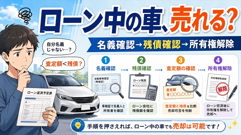 ローン中の車を売る手順｜名義確認から所有権解除までの流れを解説