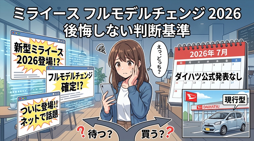 ミライース フルモデルチェンジ2026、後悔しない判断基準