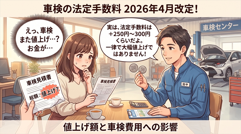車検の法定手数料は2026年4月に改定！値上げ額と車検費用への影響