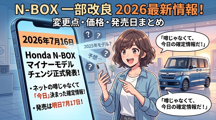 N-BOX一部改良2026最新情報!変更点・価格・発売日まとめ