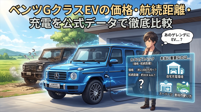 ベンツGクラス電気自動車の価格・航続距離・充電を公式データで徹底比較
