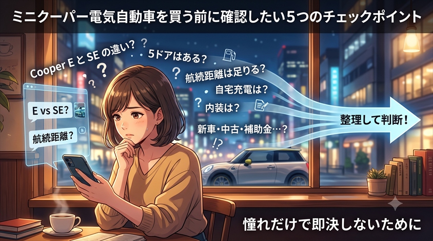 ミニクーパー電気自動車を買う前に確認したい5つのチェックポイン