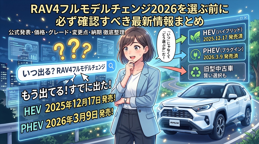 RAV4フルモデルチェンジ2026を選ぶ前に必ず確認すべき最新情報まとめ