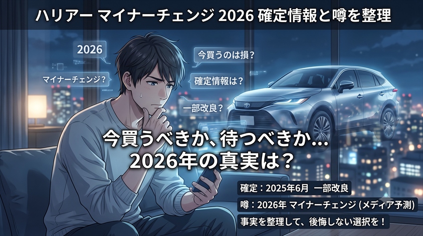 ハリアー マイナーチェンジの変更点2026!確定情報と噂を整理