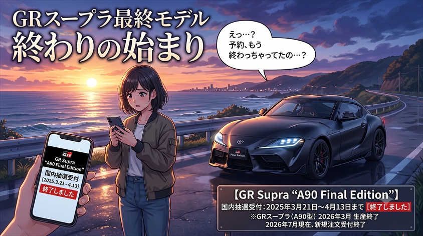 GRスープラ最終モデルの予約はいつから?受付期間と現在の状況