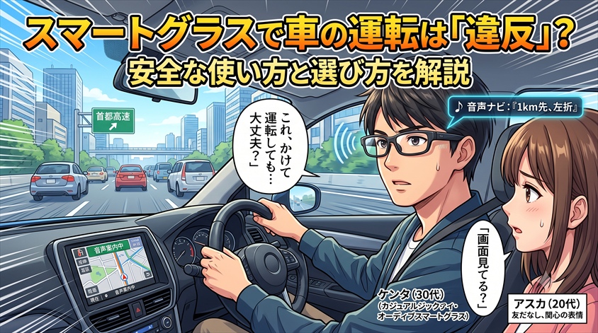 スマートグラスで車の運転は違反?安全な使い方と選び方を解説