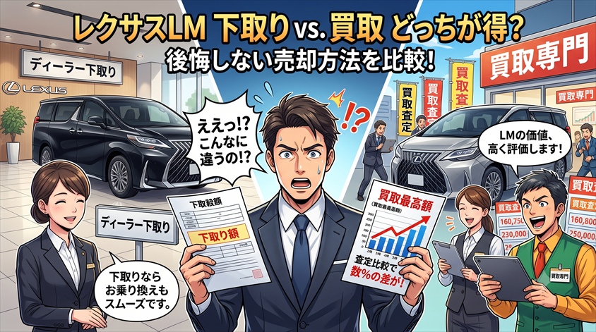 レクサスLMの下取りと買取はどっちが得?後悔しない売却方法を比較