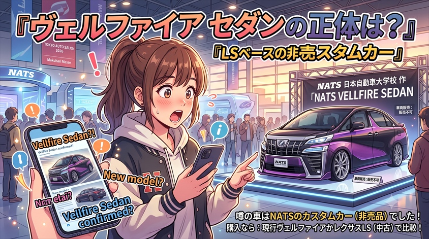 ヴェルファイア セダンの正体は?LSベースの非売品カスタムカー