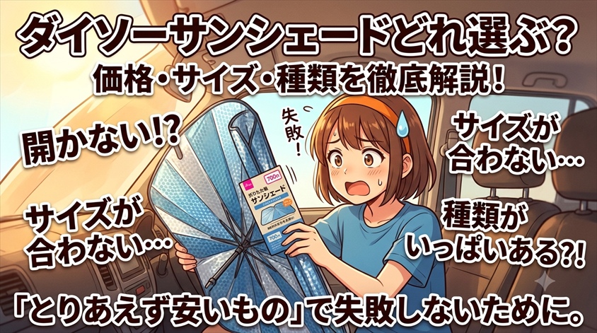 ダイソーサンシェードは何種類？価格とサイズの違いを徹底比較する