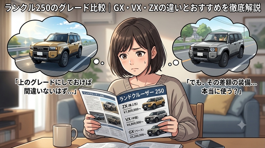 ランクル250のグレード比較｜GX・VX・ZXの違いとおすすめを徹底解説