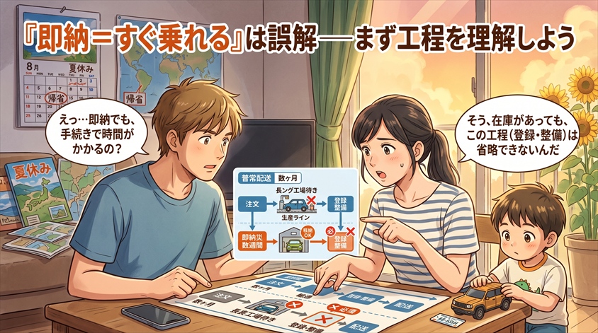 「即納=すぐ乗れる」は誤解──まず工程を理解しよう