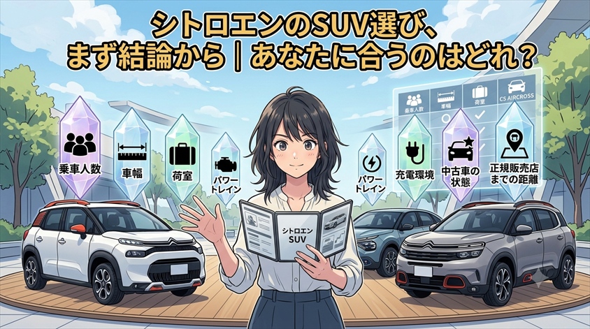 シトロエンのSUV選び、まず結論から｜あなたに合うのはどれ？