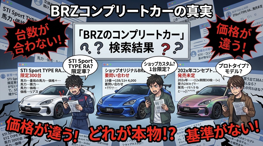 「BRZのコンプリートカー」は何を指すのか―検索前に整理しておきたい3つの車両