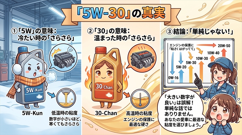 5W-30とは?表記の意味をまず理解する