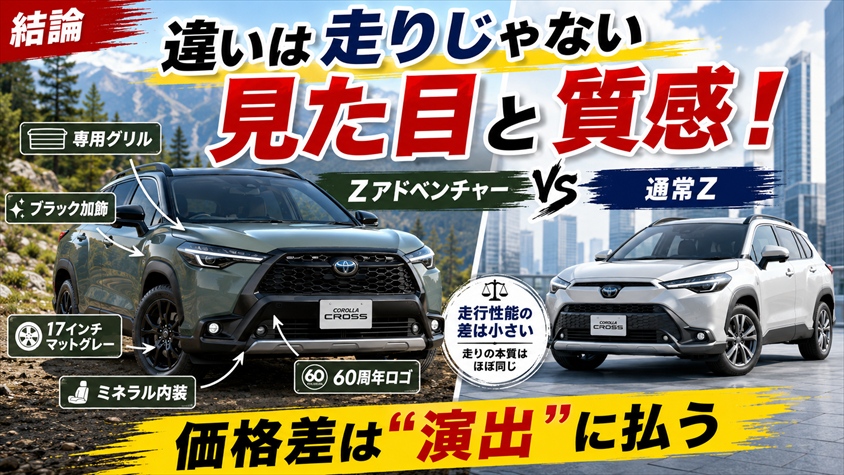 カローラクロス Z"Adventure"と通常Zの違い|結論を先に整理